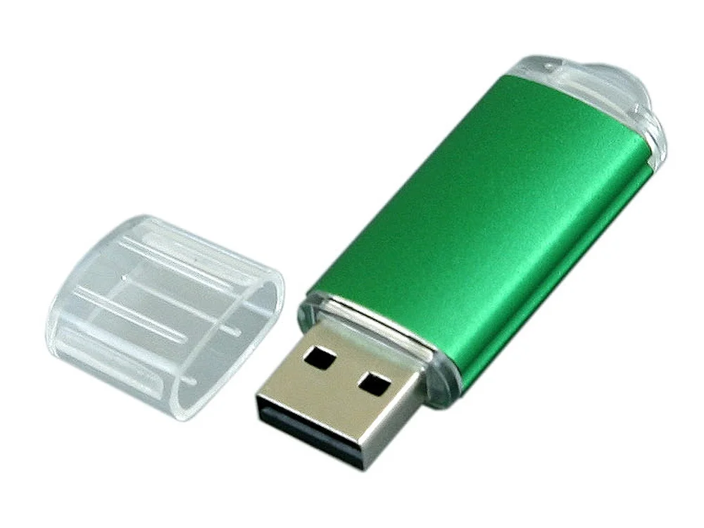 USB 2.0- флешка на 64 Гб с прозрачным колпачком зеленый 64Gb - фото 2