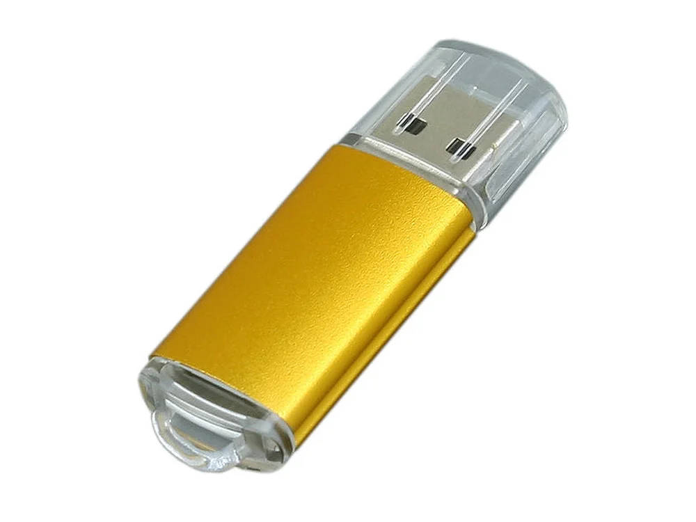 USB 2.0- флешка на 64 Гб с прозрачным колпачком золотистый 64Gb - фото 1