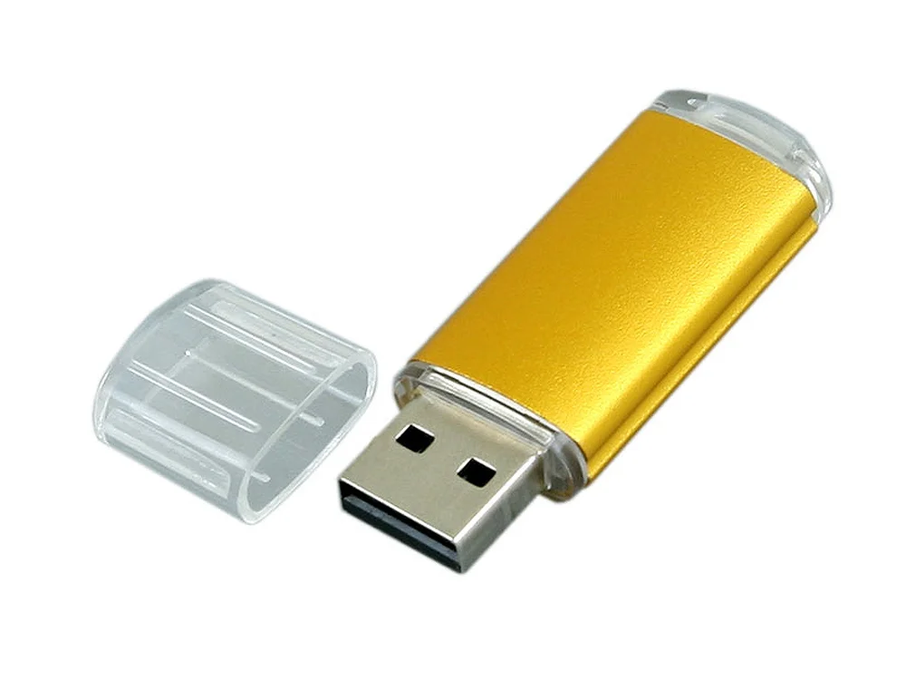 USB 2.0- флешка на 64 Гб с прозрачным колпачком золотистый 64Gb - фото 2