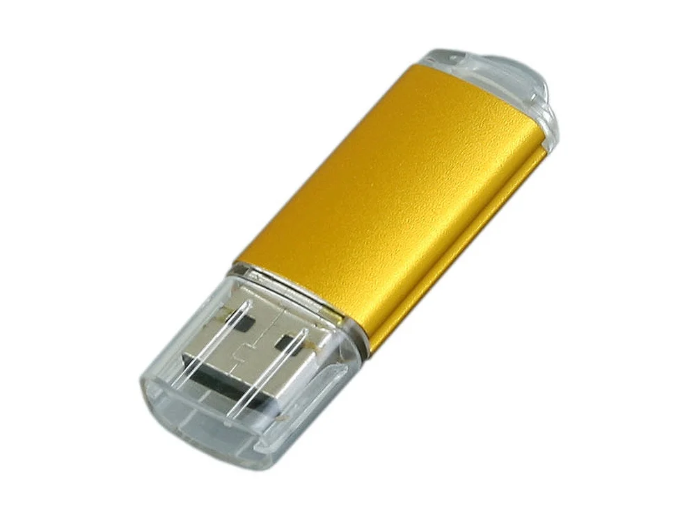 USB 2.0- флешка на 64 Гб с прозрачным колпачком золотистый 64Gb - фото 3