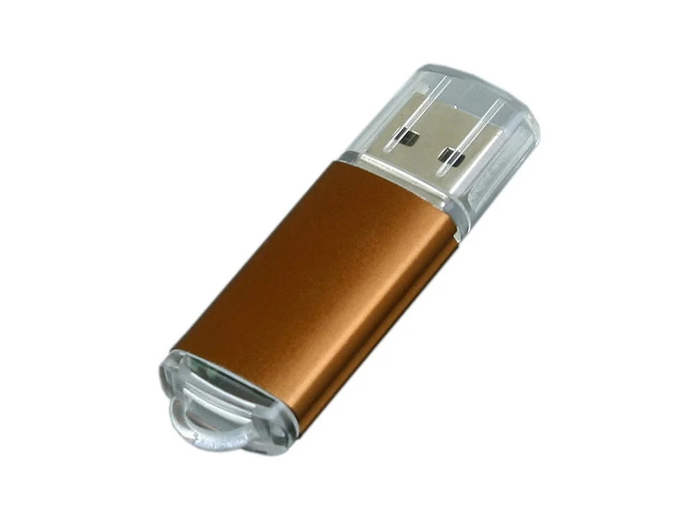 USB 2.0- флешка на 64 Гб с прозрачным колпачком коричневый 64Gb - фото 1