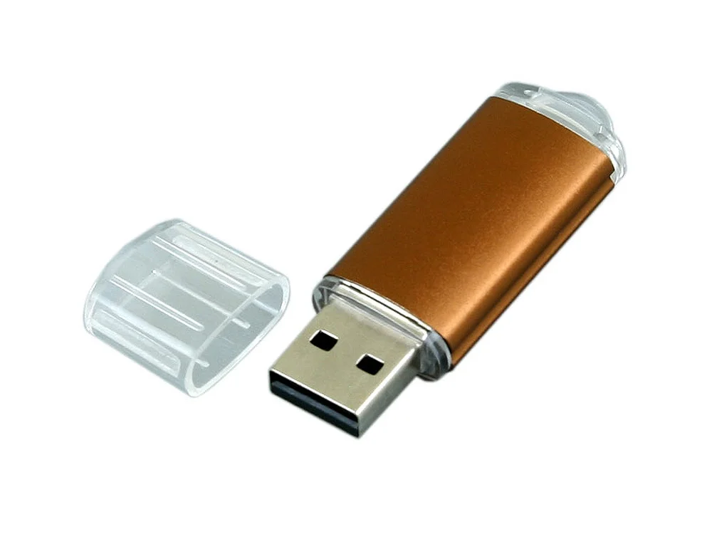 USB 2.0- флешка на 64 Гб с прозрачным колпачком коричневый 64Gb - фото 2