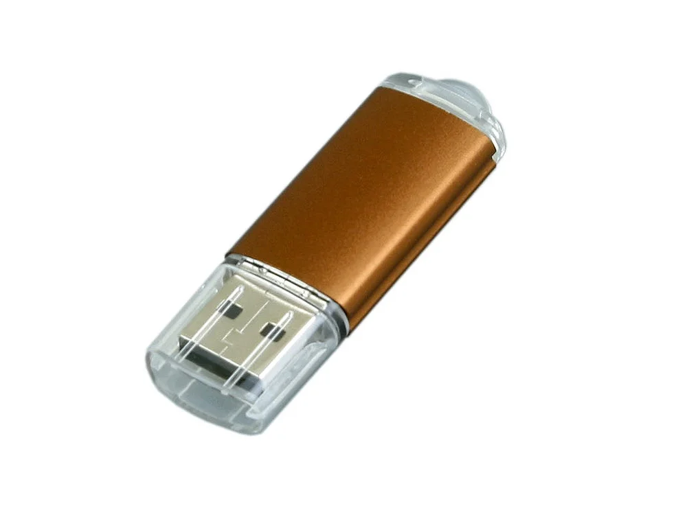 USB 2.0- флешка на 64 Гб с прозрачным колпачком коричневый 64Gb - фото 3