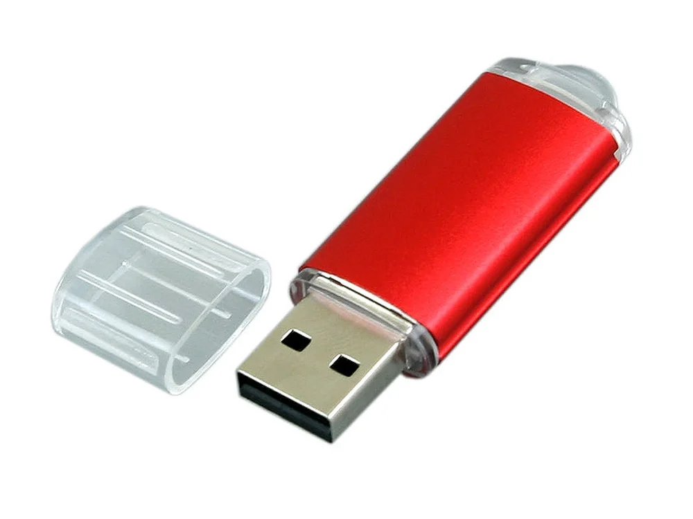 USB 2.0- флешка на 64 Гб с прозрачным колпачком красный 64Gb - фото 2