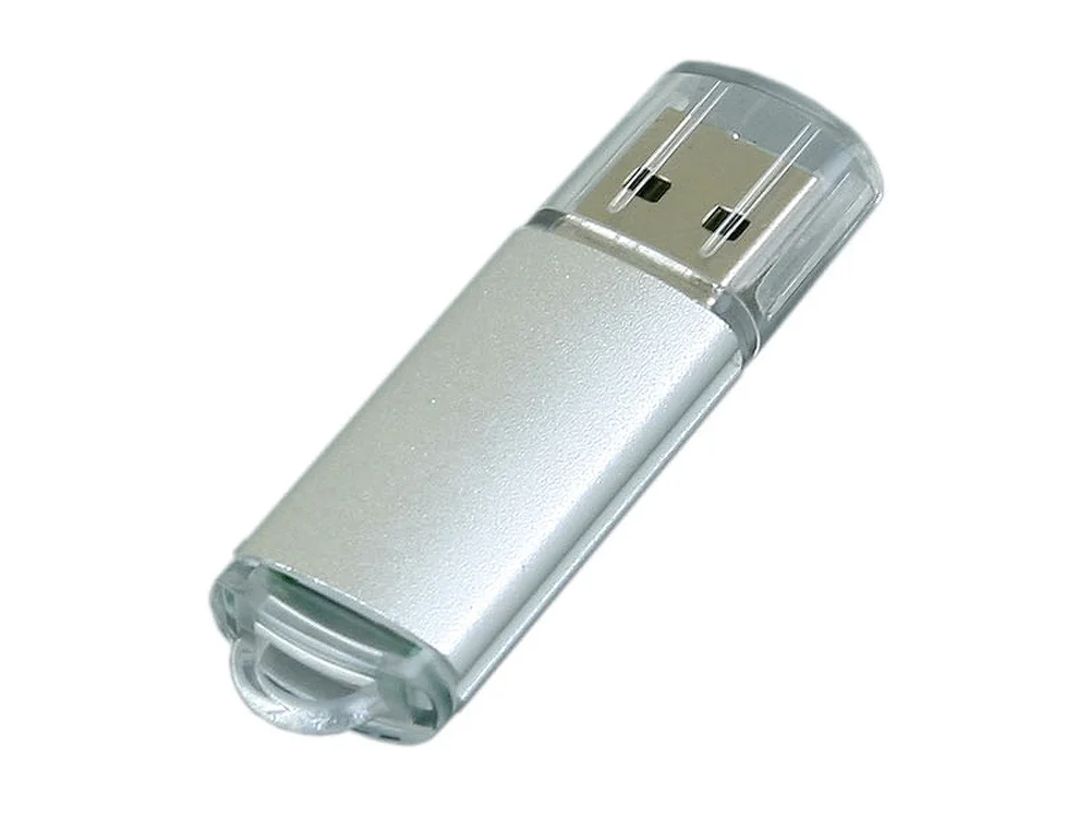 USB 2.0- флешка на 64 Гб с прозрачным колпачком серебристый 64Gb - фото 1