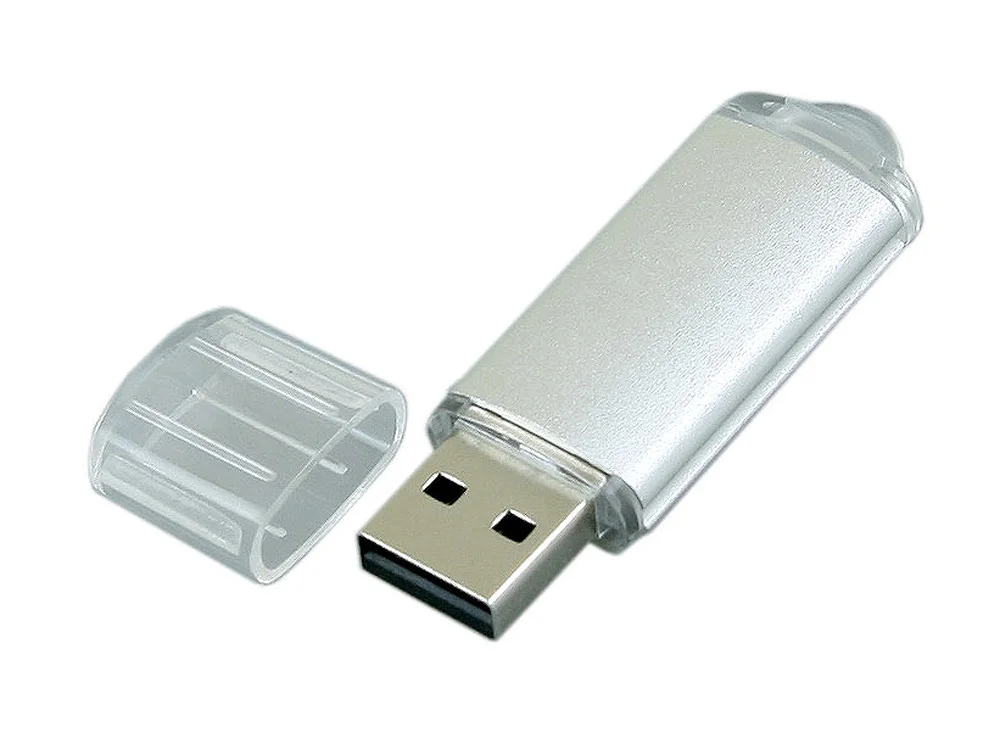 USB 2.0- флешка на 64 Гб с прозрачным колпачком серебристый 64Gb - фото 2