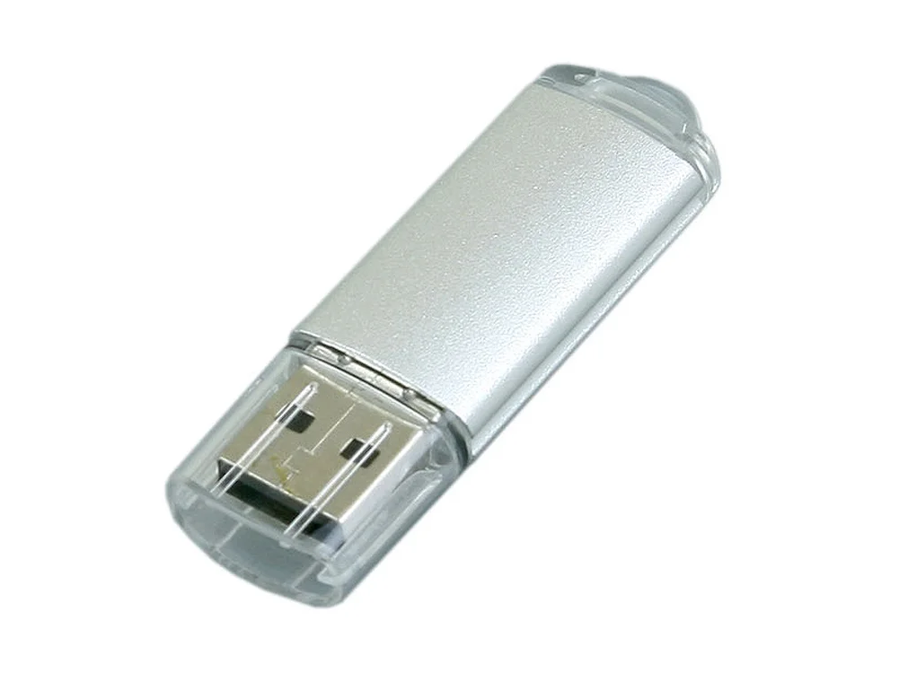 USB 2.0- флешка на 64 Гб с прозрачным колпачком серебристый 64Gb - фото 3