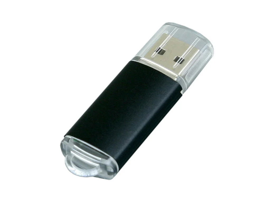 USB 2.0- флешка на 4 Гб с прозрачным колпачком, черный, 4Gb