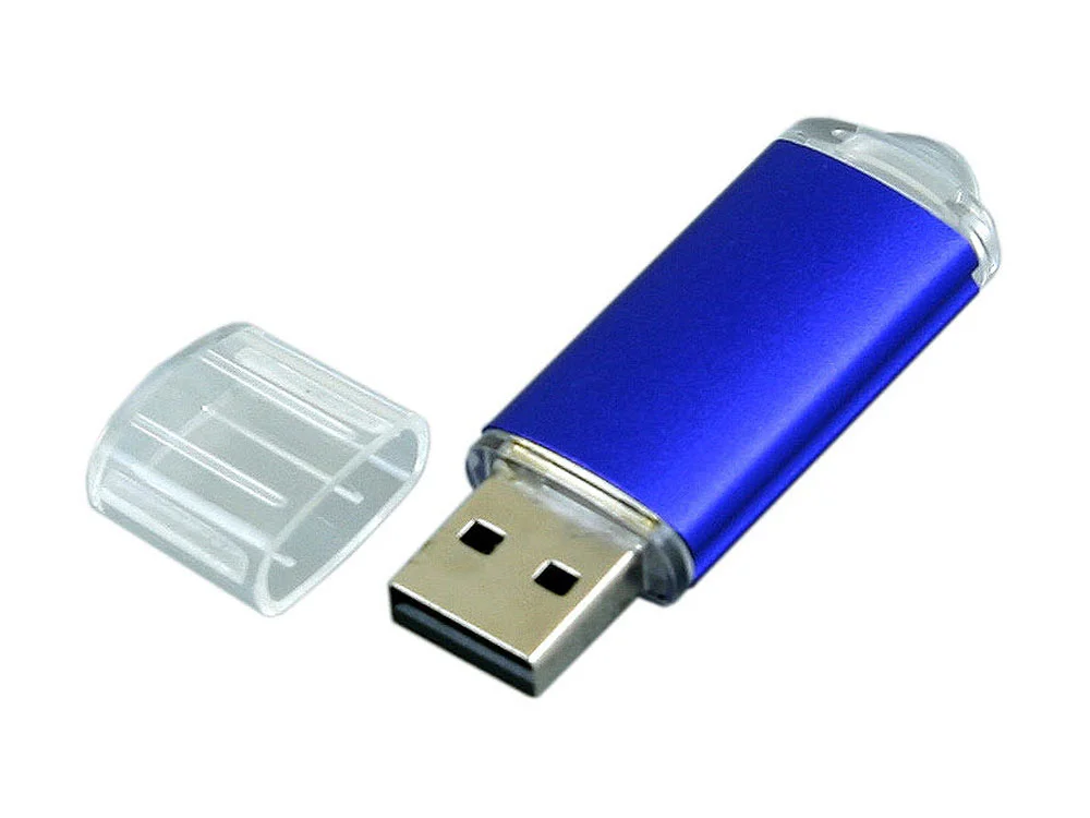 USB 2.0- флешка на 4 Гб с прозрачным колпачком синий 4Gb - фото 2