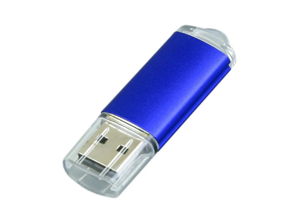 USB 2.0- флешка на 4 Гб с прозрачным колпачком синий 4Gb - фото 3