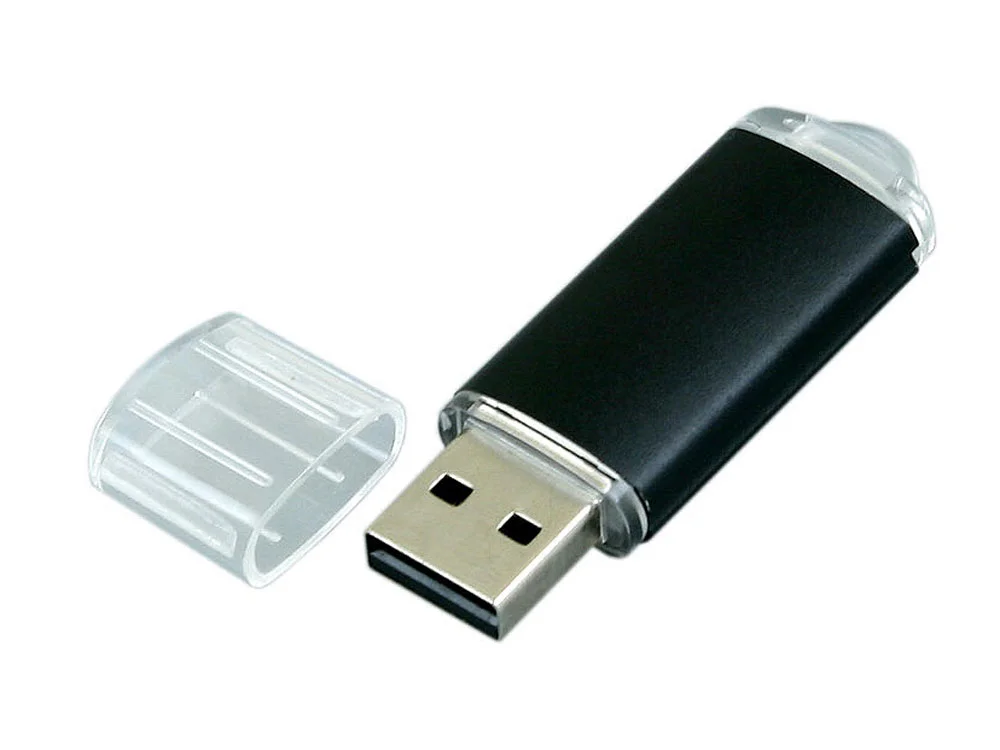 USB 2.0- флешка на 8 Гб с прозрачным колпачком, черный, 8Gb - фото 2