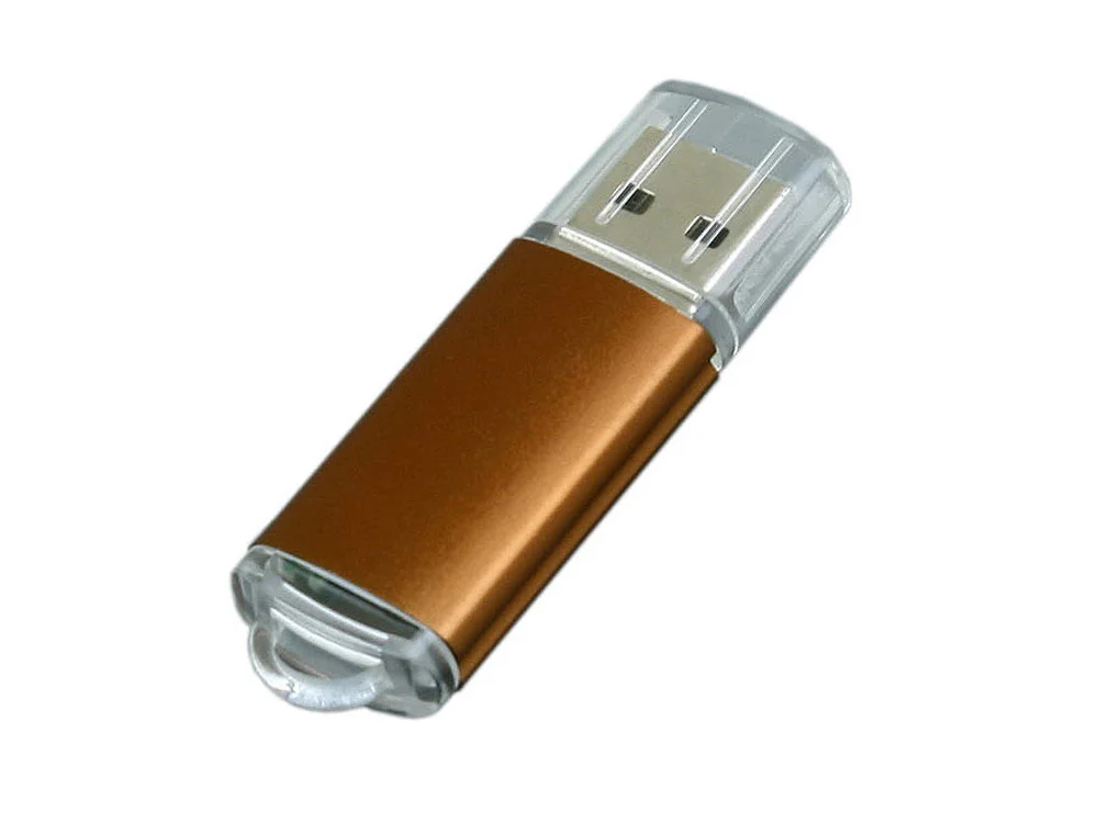 USB 2.0- флешка на 8 Гб с прозрачным колпачком коричневый 8Gb