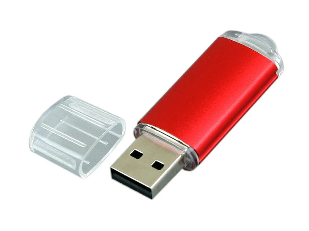 USB 2.0- флешка на 8 Гб с прозрачным колпачком красный 8Gb - фото 2