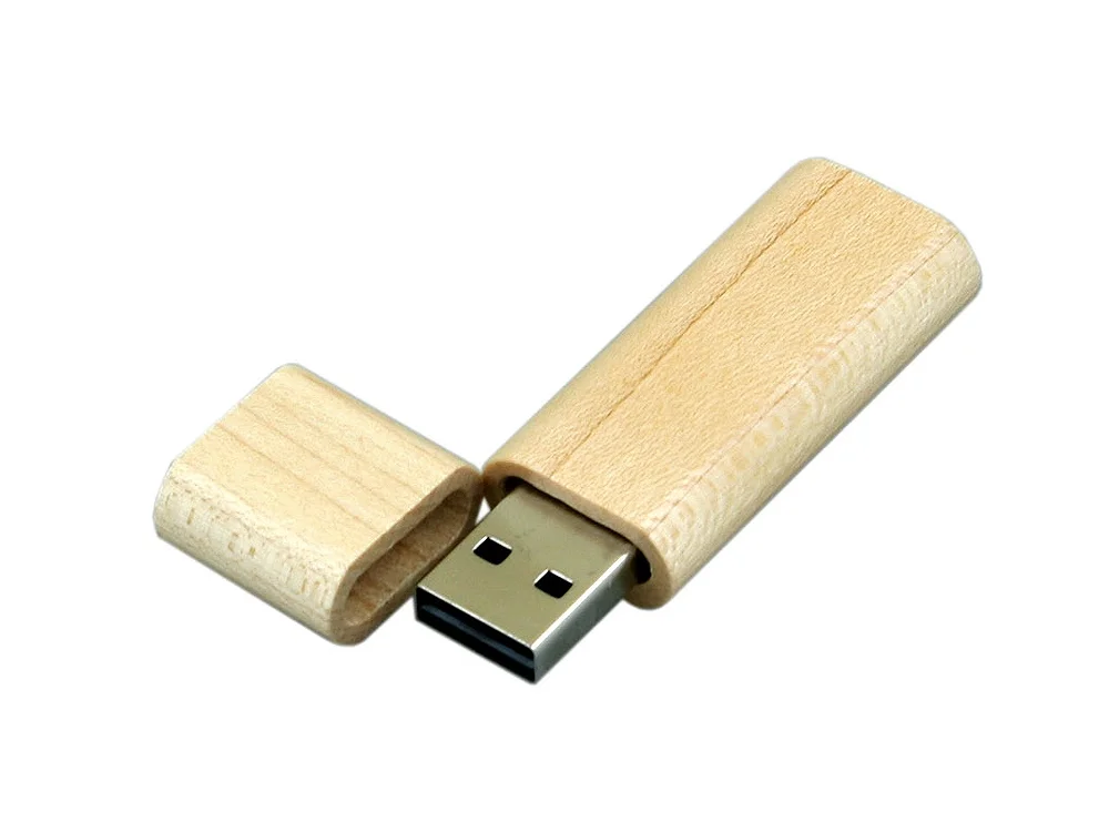 USB 2.0- флешка на 16 Гб эргономичной прямоугольной формы с округленными краями натуральный 16Gb - фото 2