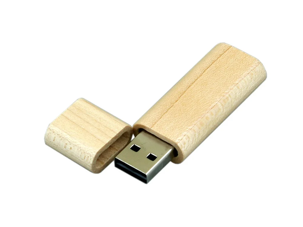 USB 2.0- флешка на 32 Гб эргономичной прямоугольной формы с округленными краями натуральный 32Gb - фото 2