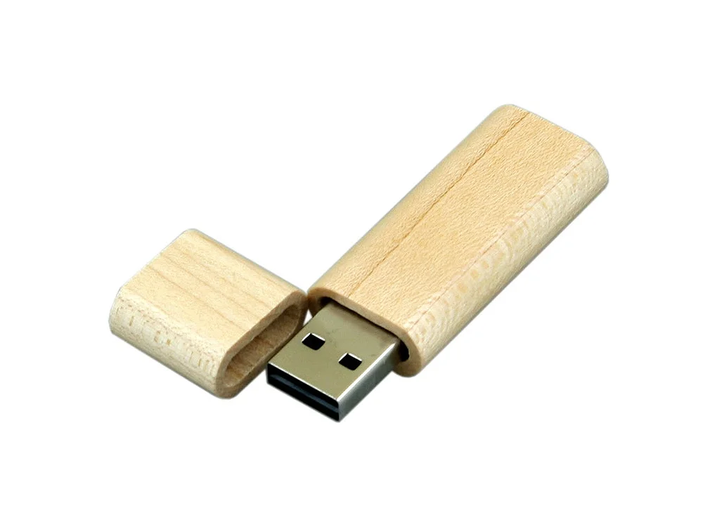 USB 2.0- флешка на 64 Гб эргономичной прямоугольной формы с округленными краями натуральный 64Gb - фото 2