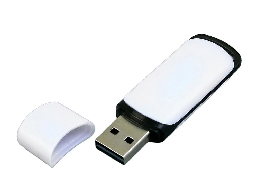 USB 2.0- флешка на 64 Гб с цветными вставками белый/черный 64Gb - фото 2