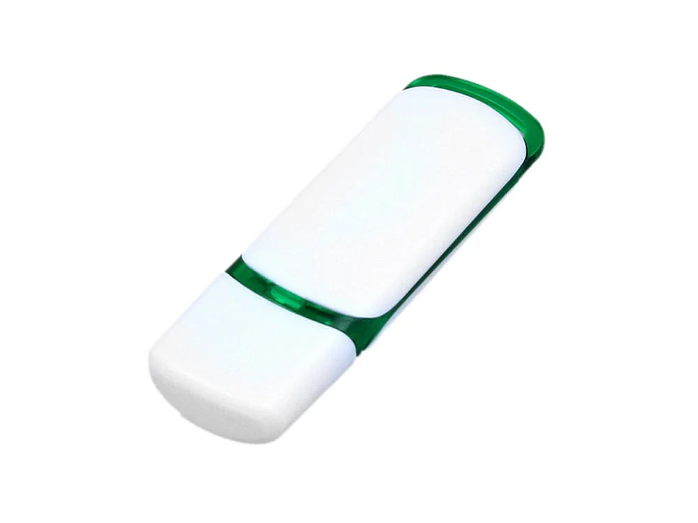 USB 2.0- флешка на 64 Гб с цветными вставками белый/зеленый 64Gb - фото 3