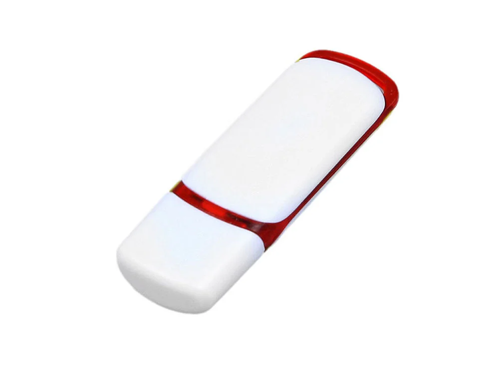 USB 2.0- флешка на 4 Гб с цветными вставками белый/красный 4Gb - фото 3