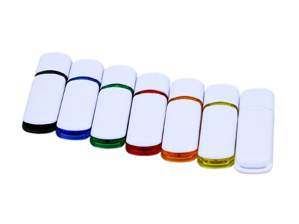 USB 2.0- флешка на 4 Гб с цветными вставками белый/зеленый 4Gb - фото 4