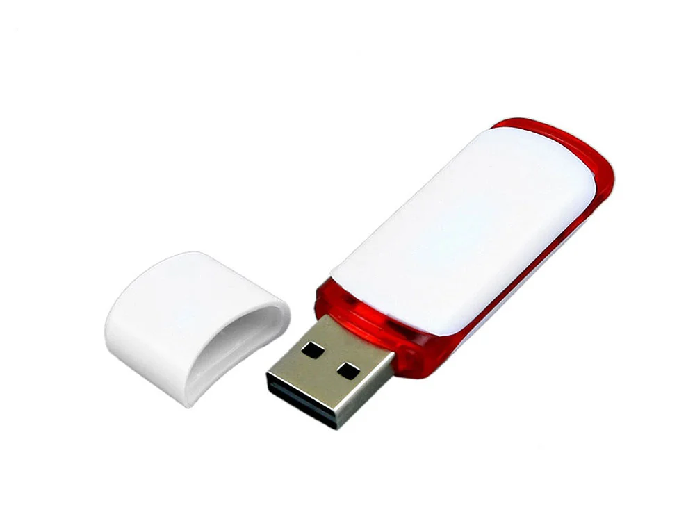 USB 2.0- флешка на 8 Гб с цветными вставками белый/красный 8Gb - фото 2