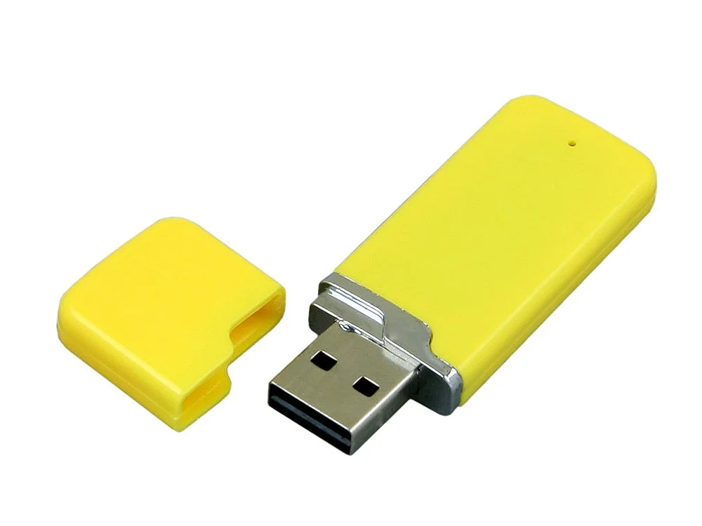 USB 2.0- флешка на 16 Гб с оригинальным колпачком желтый 16Gb - фото 2