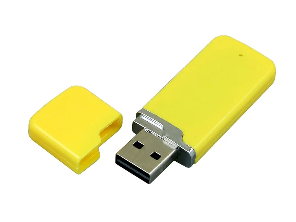 USB 2.0- флешка на 64 Гб с оригинальным колпачком желтый 64Gb - фото 2