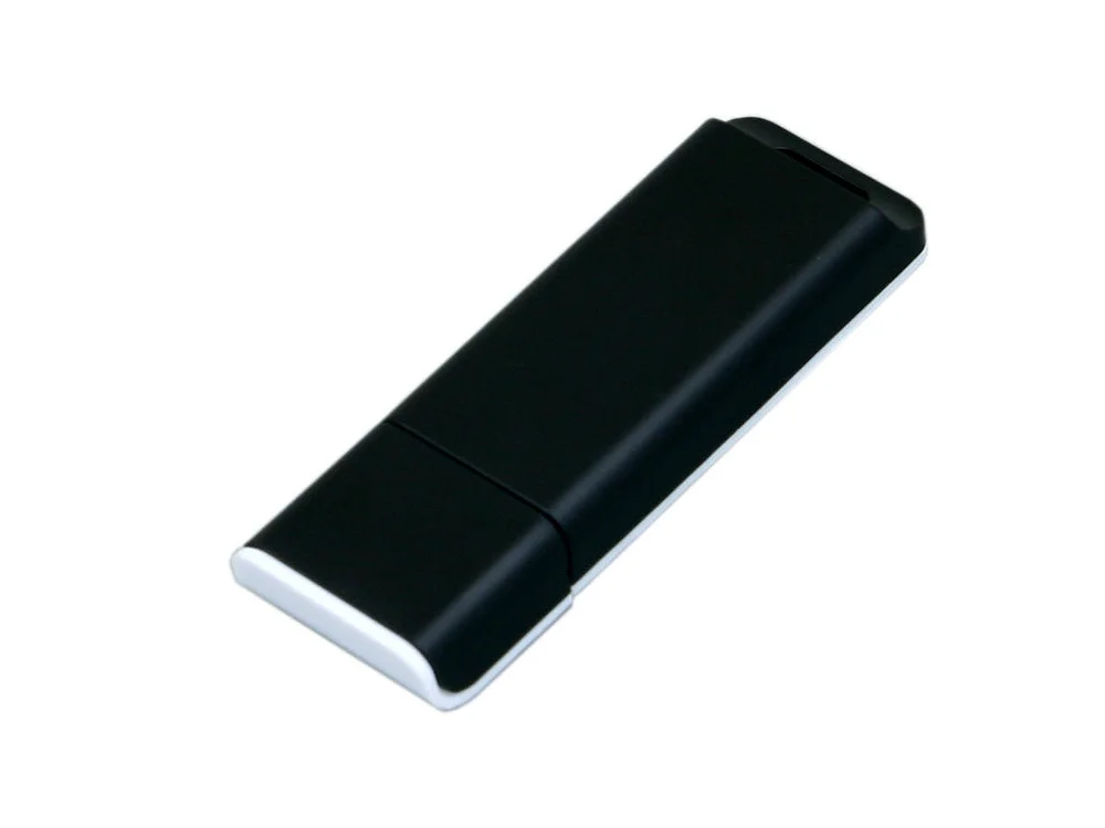 USB 2.0- флешка на 16 Гб с оригинальным двухцветным корпусом черный/белый 16Gb - фото 1