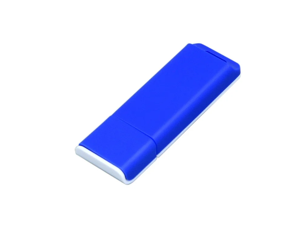 USB 2.0- флешка на 16 Гб с оригинальным двухцветным корпусом синий/белый 16Gb - фото 1