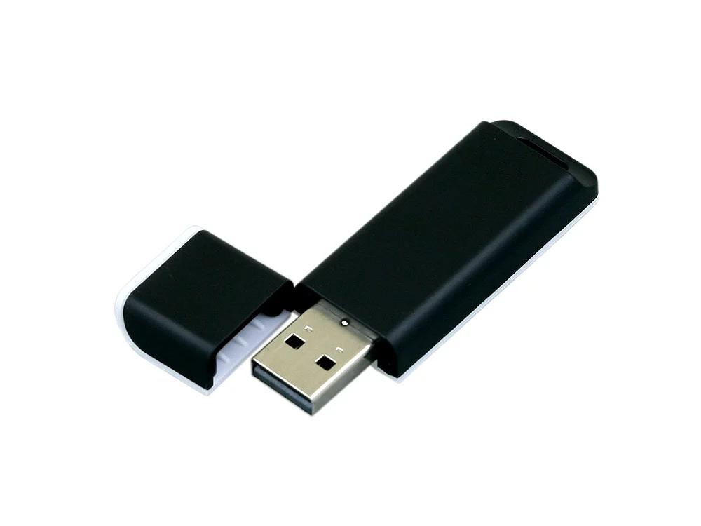 USB 2.0- флешка на 32 Гб с оригинальным двухцветным корпусом черный/белый 32Gb - фото 2