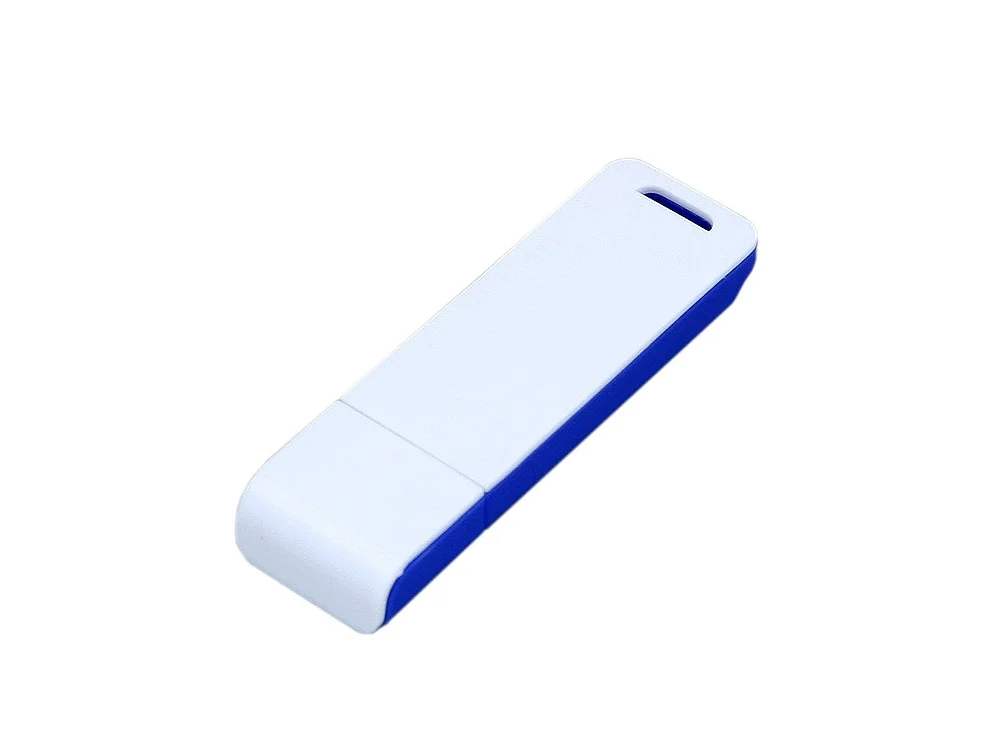 USB 2.0- флешка на 32 Гб с оригинальным двухцветным корпусом синий/белый 32Gb - фото 3