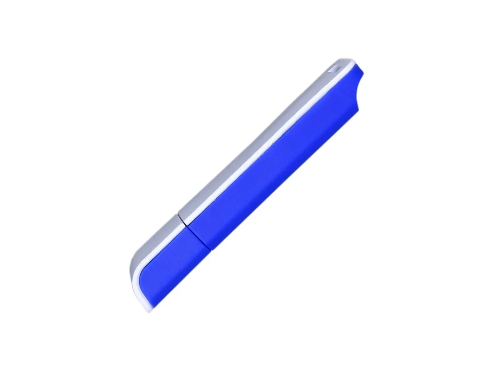 USB 2.0- флешка на 32 Гб с оригинальным двухцветным корпусом синий/белый 32Gb - фото 4