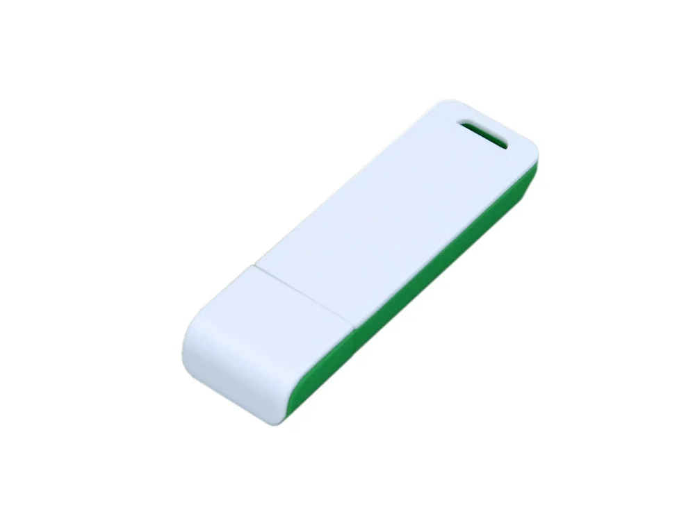 USB 2.0- флешка на 32 Гб с оригинальным двухцветным корпусом зеленый/белый 32Gb - фото 2
