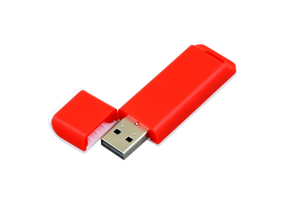 USB 2.0- флешка на 32 Гб с оригинальным двухцветным корпусом красный/белый 32Gb - фото 2