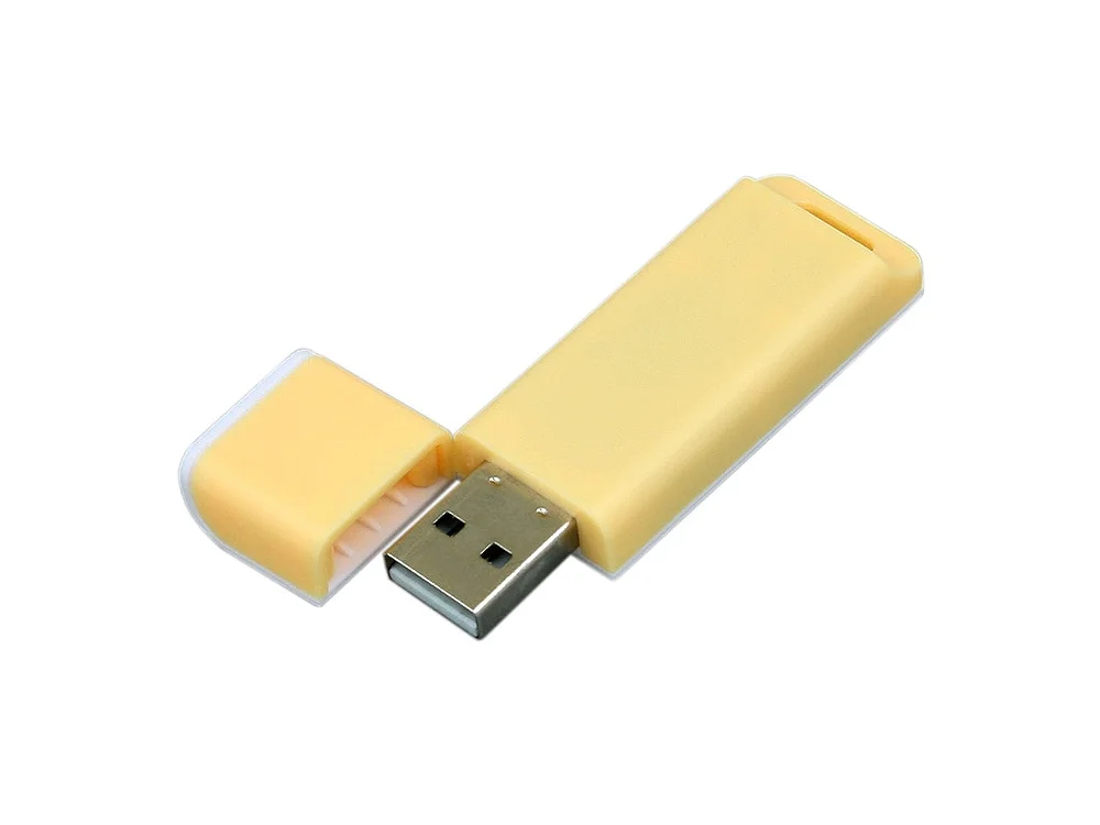 USB 2.0- флешка на 32 Гб с оригинальным двухцветным корпусом желтый/белый 32Gb - фото 2