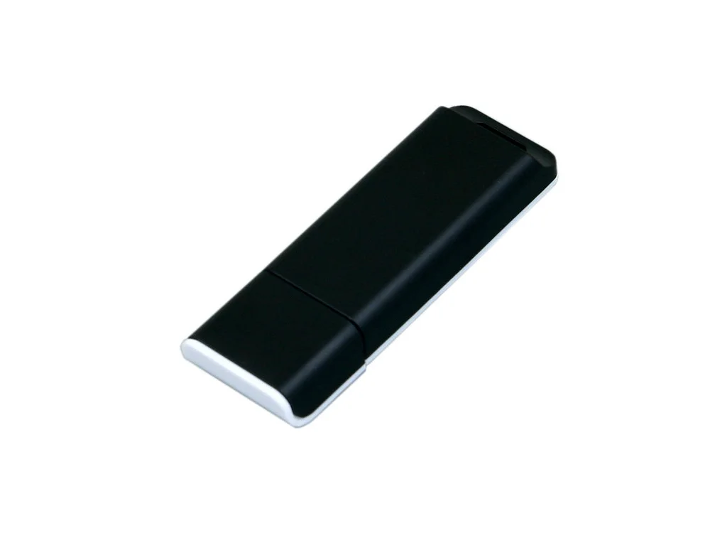 USB 2.0- флешка на 64 Гб с оригинальным двухцветным корпусом черный/белый 64Gb - фото 1