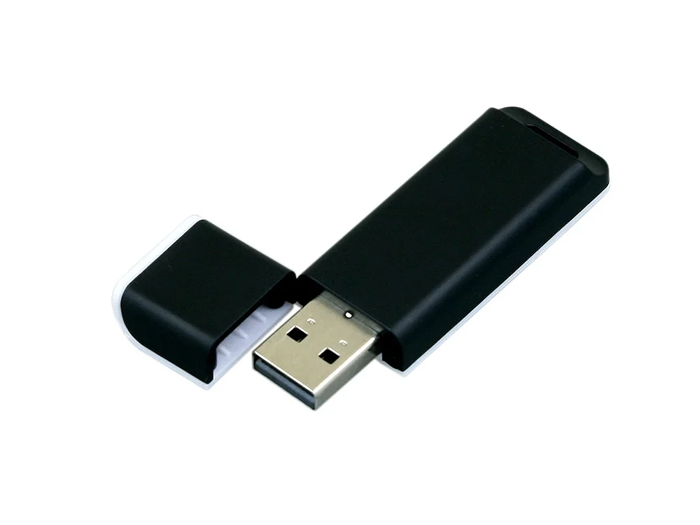 USB 2.0- флешка на 64 Гб с оригинальным двухцветным корпусом черный/белый 64Gb - фото 2