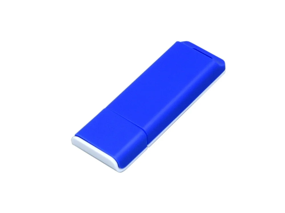 USB 2.0- флешка на 64 Гб с оригинальным двухцветным корпусом синий/белый 64Gb - фото 1