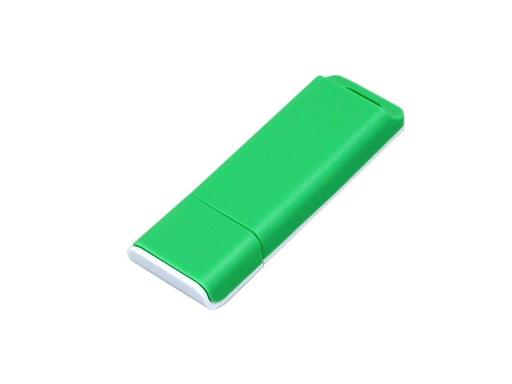 USB 2.0- флешка на 64 Гб с оригинальным двухцветным корпусом зеленый/белый 64Gb - фото 1