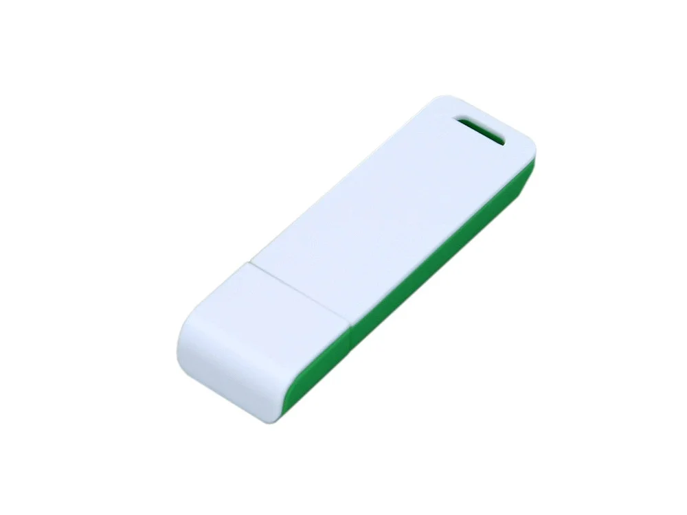 USB 2.0- флешка на 64 Гб с оригинальным двухцветным корпусом зеленый/белый 64Gb - фото 3