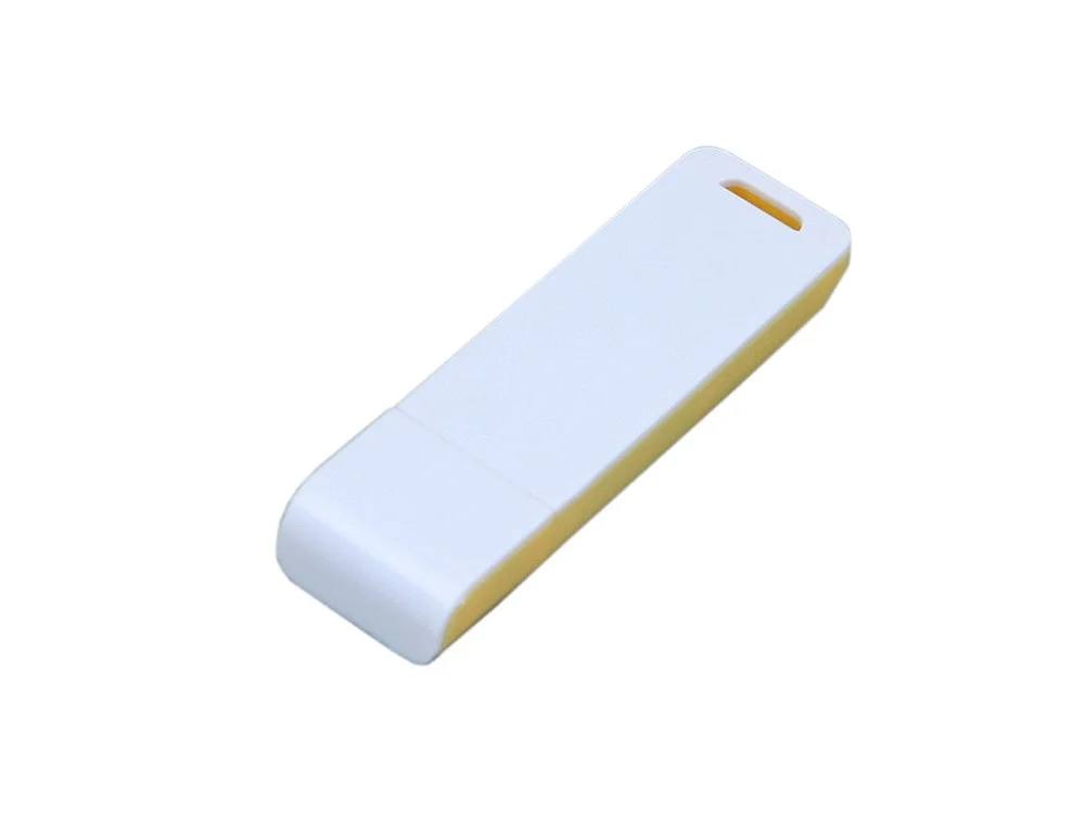 USB 2.0- флешка на 64 Гб с оригинальным двухцветным корпусом желтый/белый 64Gb - фото 3
