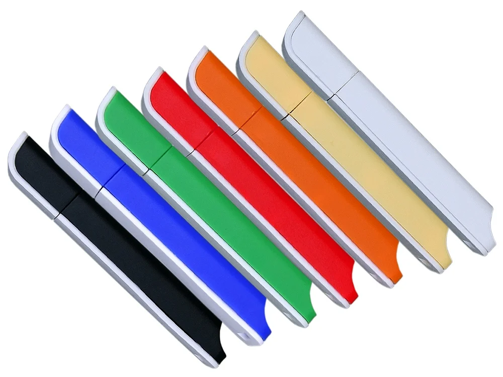 USB 2.0- флешка на 64 Гб с оригинальным двухцветным корпусом желтый/белый 64Gb - фото 5