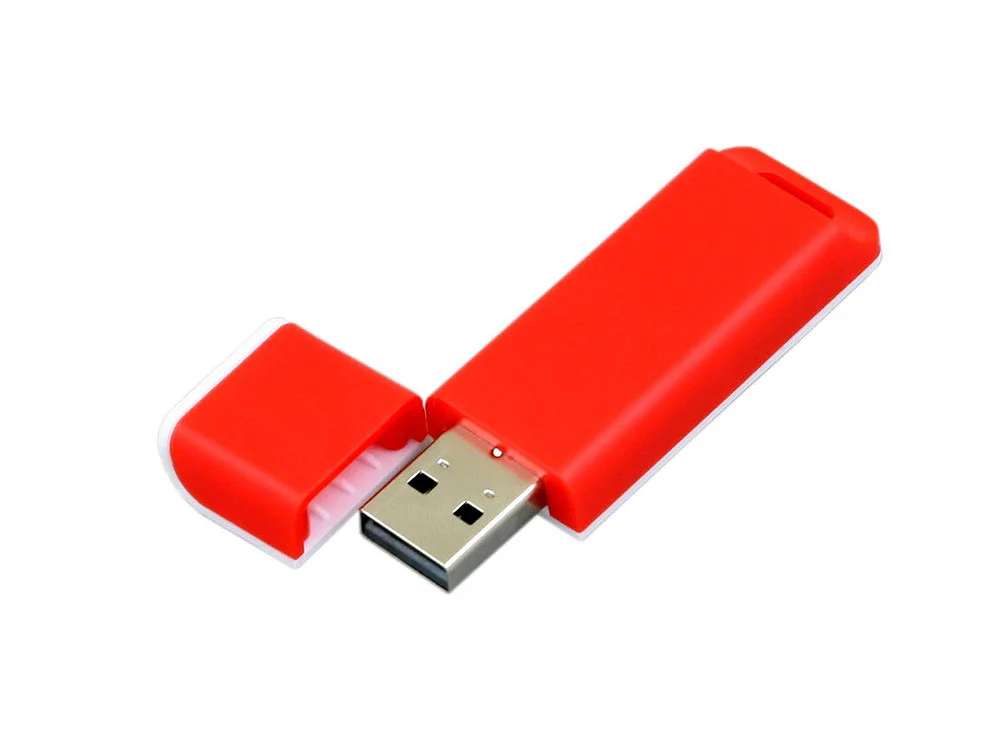 USB 2.0- флешка на 8 Гб с оригинальным двухцветным корпусом красный/белый 8Gb - фото 2