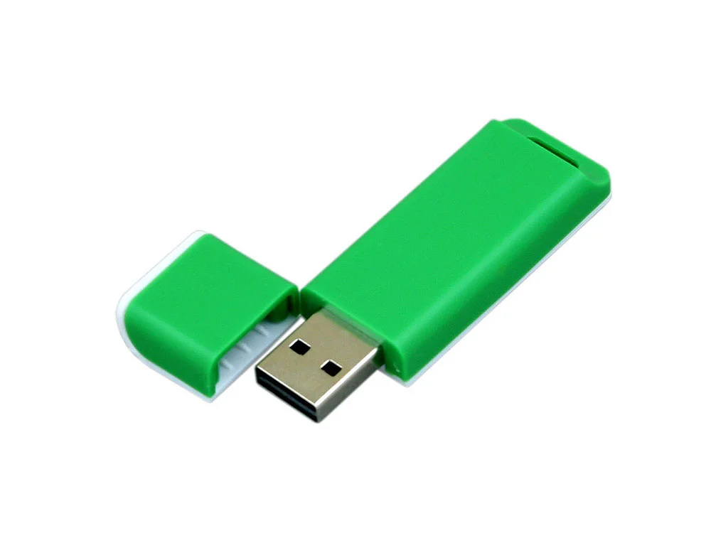 USB 2.0- флешка на 8 Гб с оригинальным двухцветным корпусом зеленый/белый 8Gb - фото 2