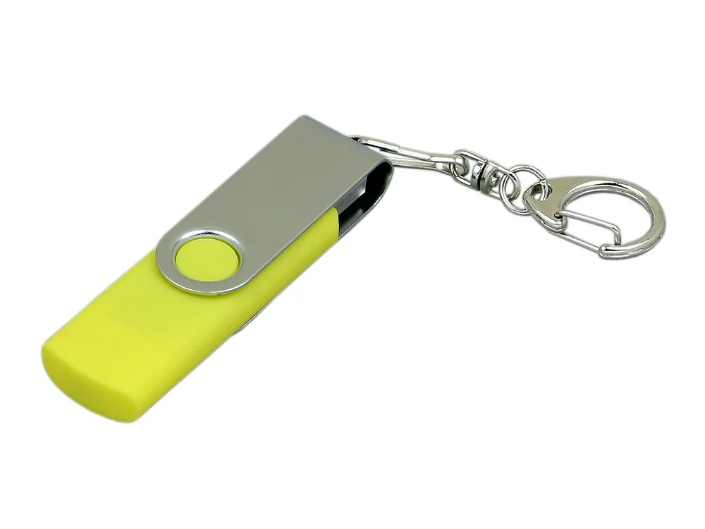 USB 2.0- флешка с поворотным механизмом и дополнительным разъемом Micro USB - фото 4