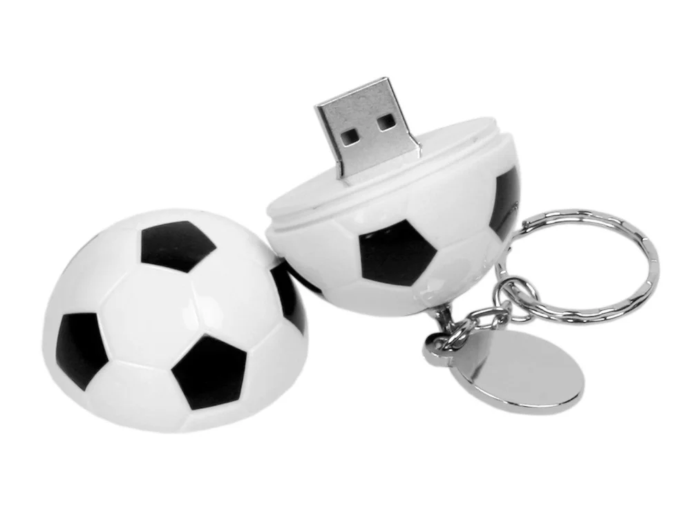 USB 2.0- флешка на 16 Гб в виде футбольного мяча белый/черный 16Gb - фото 2