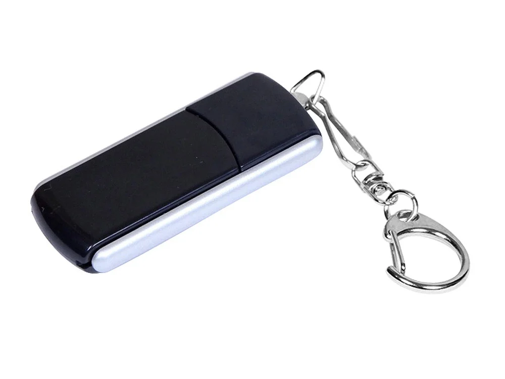 USB 2.0- флешка промо на 16 Гб с прямоугольной формы с выдвижным механизмом черный/серебристый 16Gb - фото 1