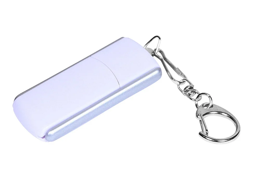 USB 2.0- флешка промо на 32 Гб с прямоугольной формы с выдвижным механизмом белый/серебристый 32Gb - фото 1