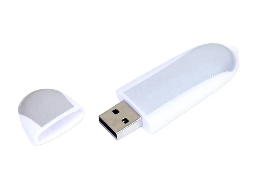 USB 2.0- флешка промо на 16 Гб овальной формы серебристый/прозрачный 16Gb - фото 2