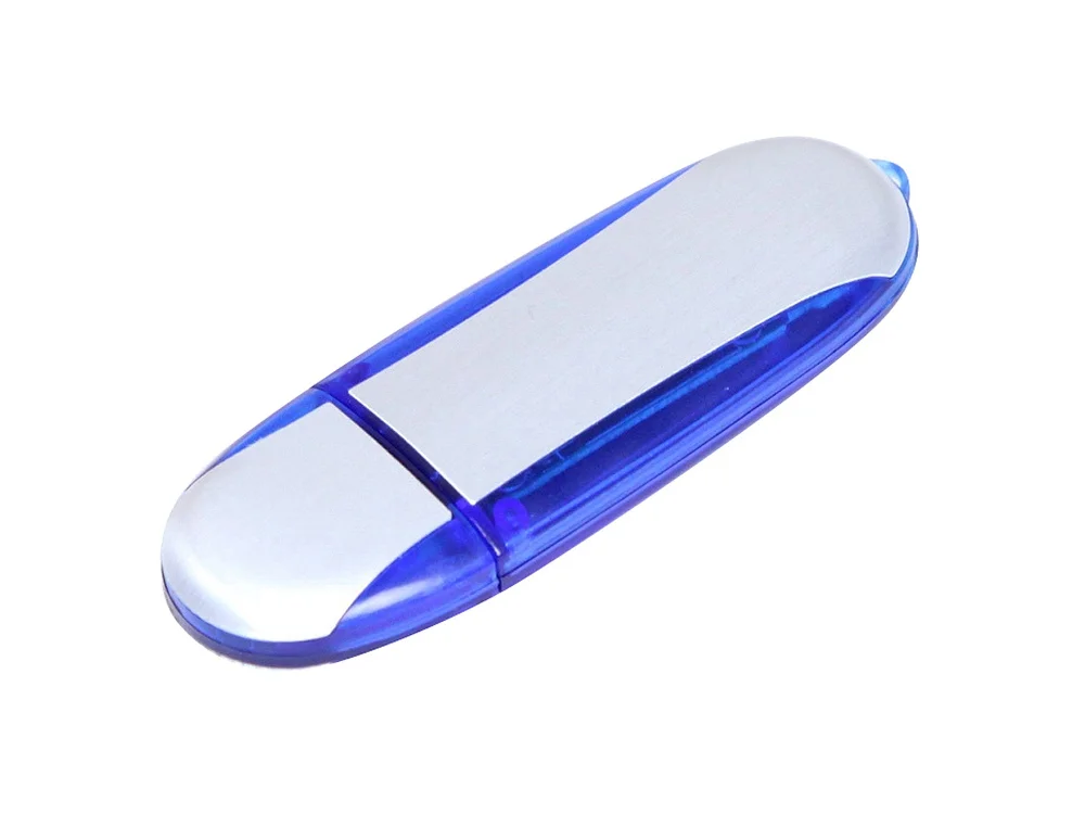 USB 2.0- флешка промо на 16 Гб овальной формы синий 16Gb - фото 1